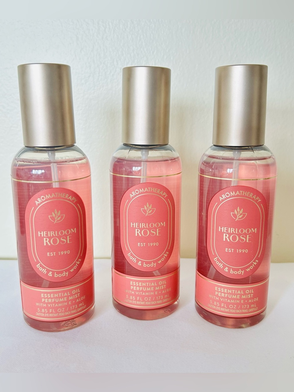 NWT Bath and Body Works Heirloom Rose FFM x 3 Unused Full Size Essential Oil